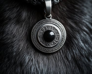Médaillon pour chien incrusté d'onyx