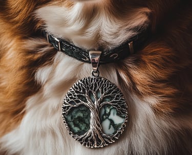 Médaille pour chien agate arbre