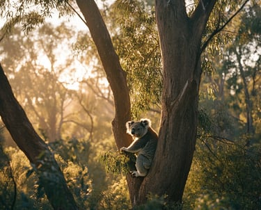 Koala dans eucalyptus citronné