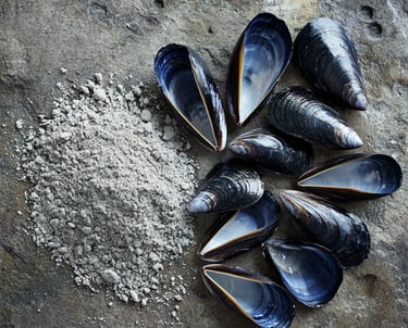 Coquille de moule en poudre