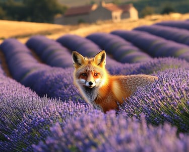 Renard dans lavandin