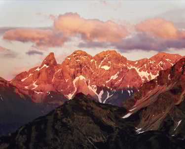 a mountain range with a view of a mountain range