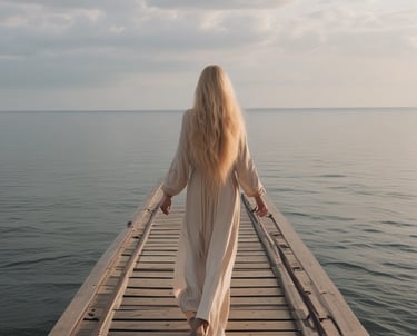 A group of people engaged in a spiritual or meditative practice, sitting in a row with hands raised in prayer or meditation gestures. The setting appears to be outdoors with a natural backdrop and metal fencing. The atmosphere is serene and focused.