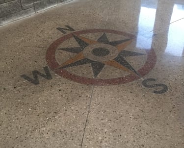 Polished concrete flooring system designed for high-traffic industrial areas