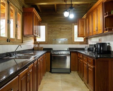 Cocina de la villa presidencial, incluye microondas licuadora ari friyer