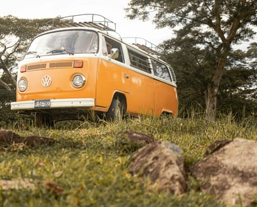 VW mini bus yellow vanlife