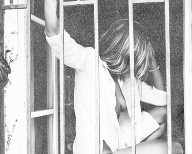 woman in a white shirt