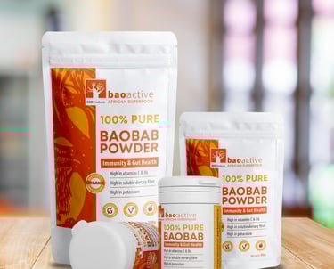 a bag of BaoActive Baobab Powder a South African Superfood