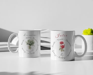Personalised birth flower mugs