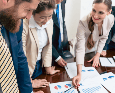 a group of business people working on a project