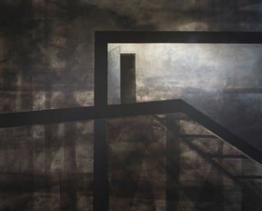 Charbon de Beringen 3 coalpaint, coal on canvas, 2m x 2m50, 2018 ©An Vanderlinden