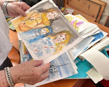 sketches and watercolours