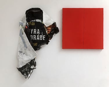 27:03 Skin of Berlin, 2020  Found poster, oil paint on canvas, 120x100cm ©Ties Ten Bosch