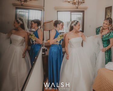 Bride getting ready in antigua