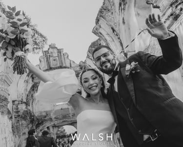 Antigua Guatemala Wedding Photographer-bride and groom looking at camera