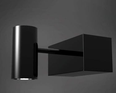 aplique luz minimalista, negro con líneas rectas