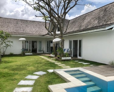 Aerial view of location Villa Ananda in Kerobokan Kelod, Bali Front side