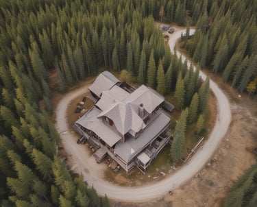 A drone hovers in a cold, icy landscape, surrounded by large chunks of ice and a partially frozen body of water. The sky is overcast and the horizon features a line of dark, rugged mountains.