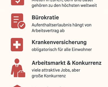 Übersicht Nachteile der Schweiz