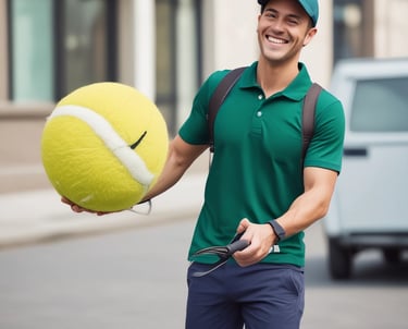 A tennis racket being strung with professional equipment.