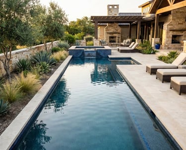 Backyard swimming pool in Leander Texas