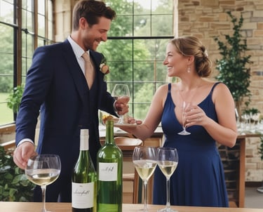 A couple sharing a romantic dance while a singer performs in the background.