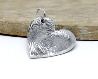 Impressions to Keep silver fingerprint heart with 2 fingerprints