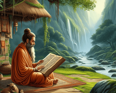 a man sitting on a rug with a book