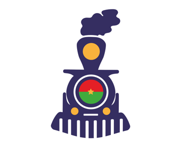 A train with the flag of Burkina Faso 