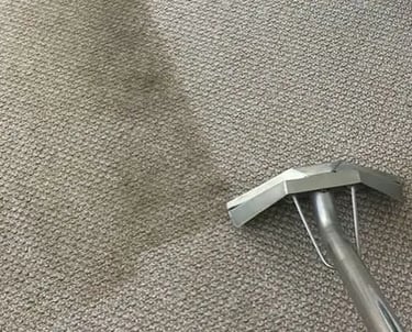 a vacuum cleaner cleaning a carpet cleaning wand