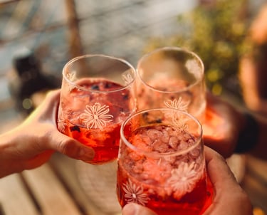 Vasos estampados con flores