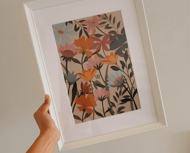 Cuadro con ilustración de flores