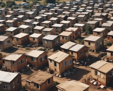 worm's-eye view of buildings painting
