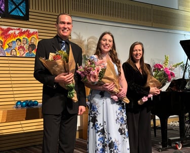 Tenor Kent McIntosh, soprano Ellen McNeil and pianist Katherine Day's concert 4/8/2024.