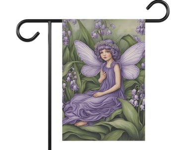 lavender fairy in a garden