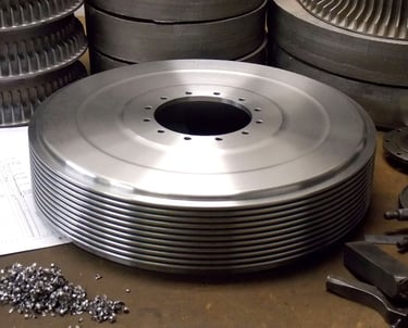 Typecast Drum on bench aluminium cast iron Alfin brake drum for vintage classic road and race cars