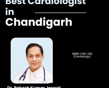 Flyer showing Dr. Rakesh Kumar Jaswal as Best Cardiologist in Chandigarh.