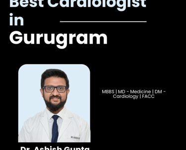 Flyer showing Dr. Ashish Gupta as Best Cardiologist in Gurugram.