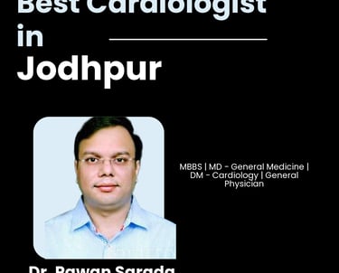 Flyer showing Dr. Pawan Sarda as Best Cardiologist in Jodhpur.