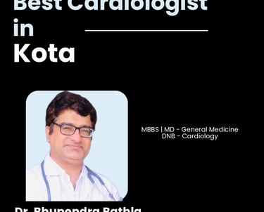 Flyer showing Dr. Bhupendra Bathla as Best Cardiologist in Kota.