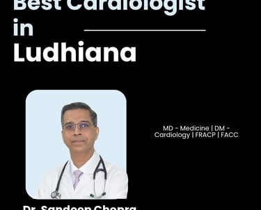 Flyer showing Dr. Sandeep Chopra as Best Cardiologist in Ludhiana.