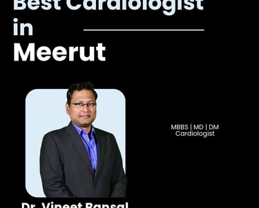 Flyer showing Dr. Vineet Bansal as Best Cardiologist in Meerut.