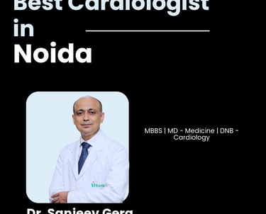 Flyer showing Dr. Sanjeev Gera as Best Cardiologist in Noida
