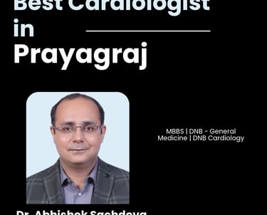 Flyer showing Dr. Abhishek Sachdeva as Best Cardiologist in Allahabad