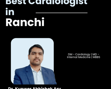 Flyer showing Dr. Kunwer Abhishek Ary as Best Cardiologist in Ranchi.