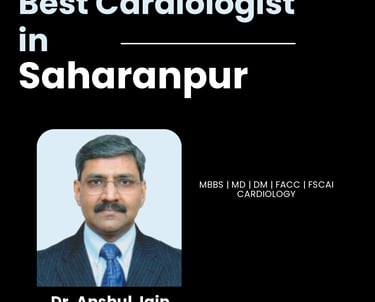 Flyer showing Dr. Anshul Jain as Best Cardiologist in Saharanpur.
