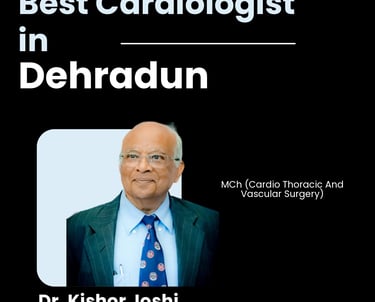 Flyer showing Dr. Kishor Joshi as Best Cardiologist in Dehradun