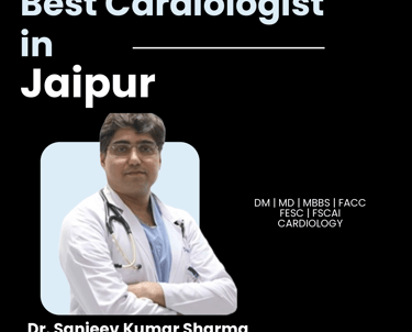 Flyer showing Dr. Sanjeev Kumar Sharma as Best Cardiologist in Jaipur.