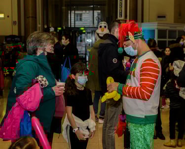 a clown clown in a mask mask and a clown in a mask