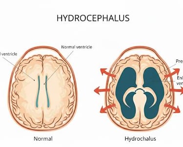 Figura esquemática da hidrocefalia. Site de Fortaleza